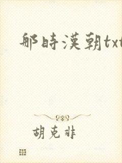 那时汉朝txt