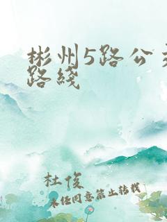 彬州5路公交车路线
