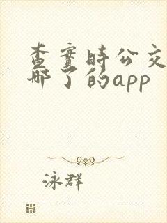 查实时公交车到哪了的app