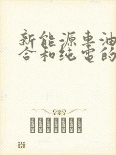 新能源车油电混合和纯电的哪个好