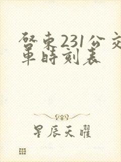 启东231公交车时刻表
