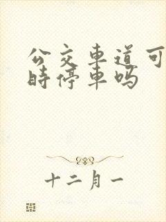 公交车道可以临时停车吗