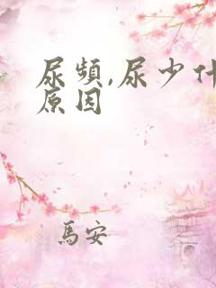 尿频,尿少什么原因