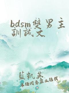 bdsm双男主训诫文
