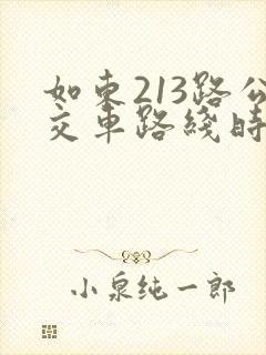 如东213路公交车路线时间表