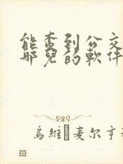 能查到公交车到哪儿的软件