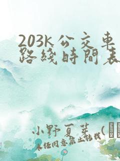 203k公交车路线时间表