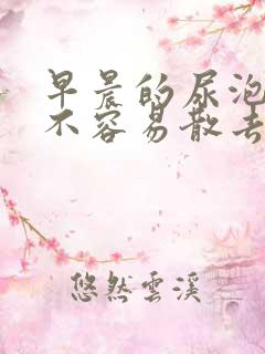 早晨的尿泡沫多不容易散去咋回事