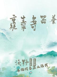 重生名器养成系统宁可