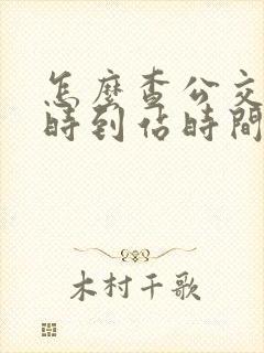 怎么查公交车实时到站时间