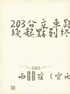 203公交车路线起点到终点