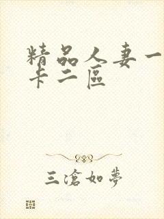 精品人妻一区不卡二区
