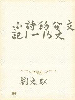 小诗的公交车日记1一15文