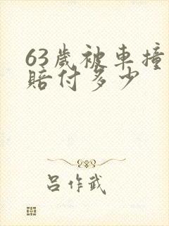 63岁被车撞死赔付多少