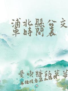 浦北县公交车发车时间表