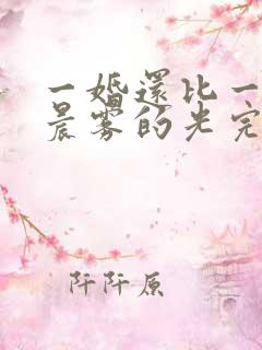一婚还比一婚高晨雾的光完结