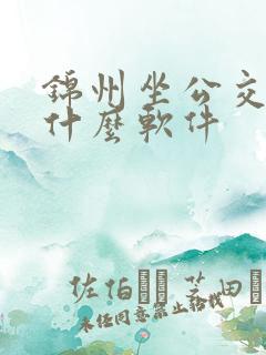锦州坐公交车用什么软件