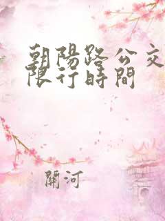 朝阳路公交车道限行时间