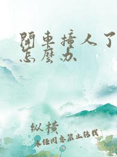 开车撞人了全责怎么办