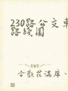 230路公交车路线图