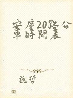安庆20路公交车时间表