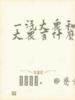 一汽大众和上汽大众有什么车型