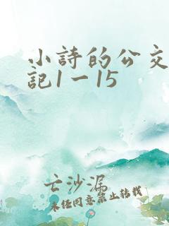 小诗的公交车日记1一15
