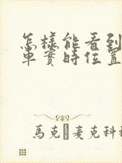 怎样能看到公交车实时位置