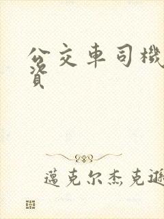 公交车司机的工资