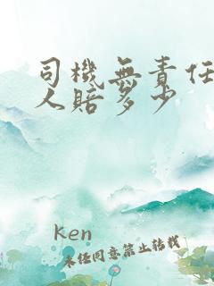司机无责任撞死人赔多少