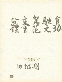公交驾驶员心得体会范文300