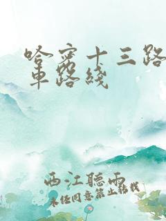 哈密十三路公交车路线