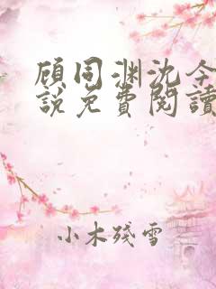 顾同渊沈今禾小说免费阅读最新章节