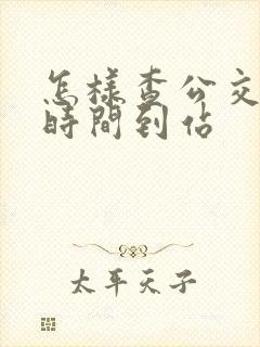 怎样查公交什么时间到站