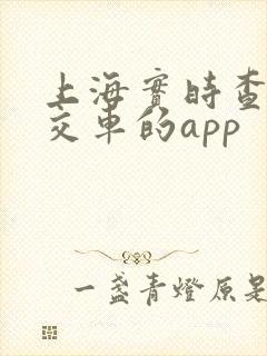 上海实时查询公交车的app