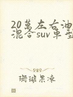 20万左右油电混合suv车型推荐