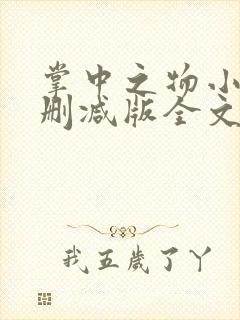 掌中之物小说无删减版全文阅读