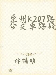 泉州k207路公交车路线时间表