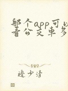 那个app可以看公交车多久到站的软件