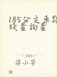185公交车路线查询查