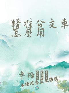 精准公交车来了怎么用