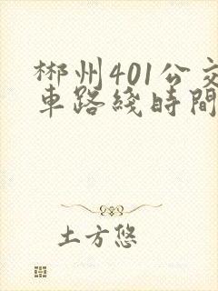 郴州401公交车路线时间表