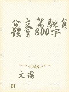 公交驾驶员心得体会800字