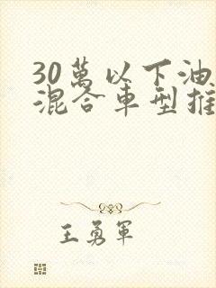 30万以下油电混合车型推荐