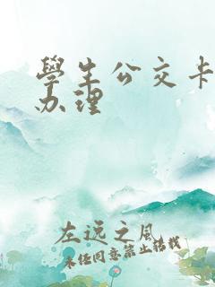 学生公交卡怎样办理