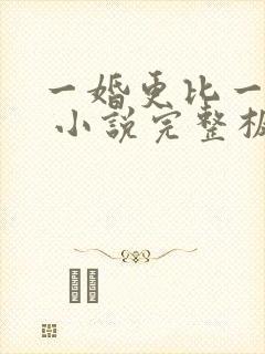 一婚更比一婚高 小说完整板