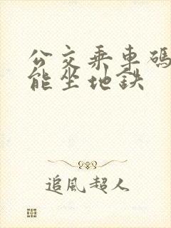 公交乘车码能不能坐地铁