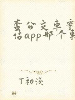 查公交车实时到站app哪个软件好