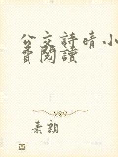 公交诗晴小说免费阅读