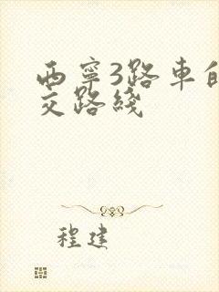 西宁3路车的公交路线
